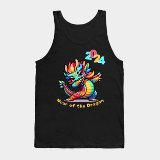 2024 Year of the dragon Chinese Zodiac Gay Dabbing Rainbow Tank Top